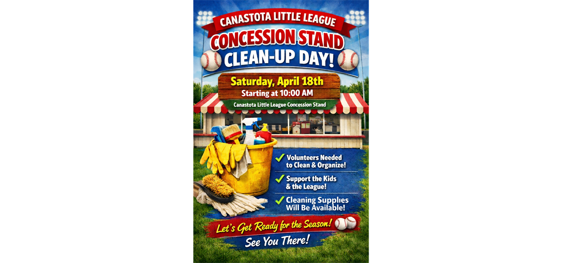 CLL Concession Stand Cleanup Day is Saturday April 18, 2026
